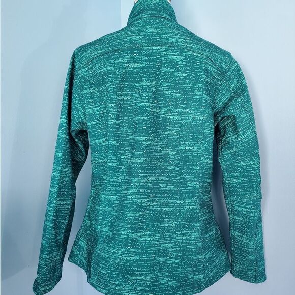 Eddie Bauer Teal Blue Abstract Design Hard Shell Jacket - Picture 4 of 6